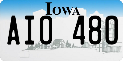 IA license plate AIO480