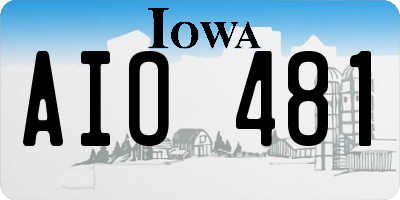 IA license plate AIO481