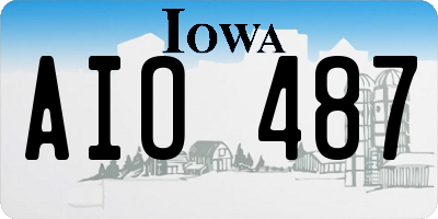 IA license plate AIO487