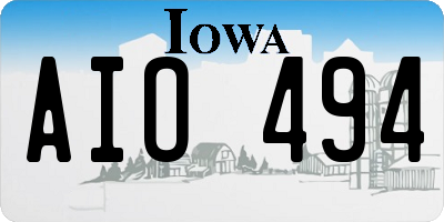 IA license plate AIO494