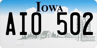 IA license plate AIO502