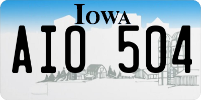 IA license plate AIO504