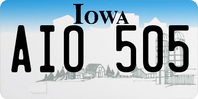 IA license plate AIO505
