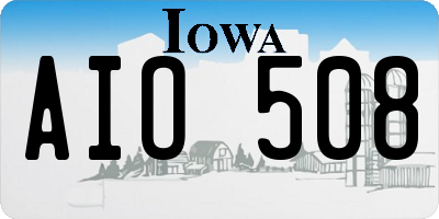 IA license plate AIO508