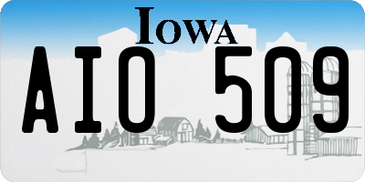 IA license plate AIO509