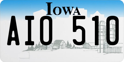 IA license plate AIO510