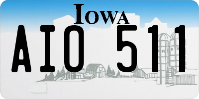 IA license plate AIO511