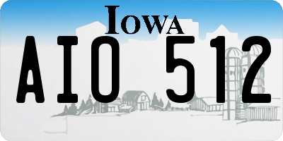 IA license plate AIO512