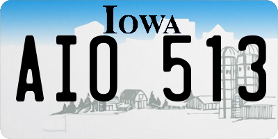 IA license plate AIO513