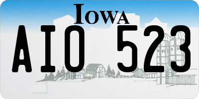IA license plate AIO523