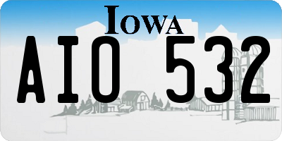 IA license plate AIO532