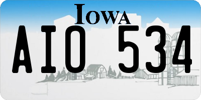 IA license plate AIO534