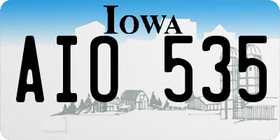 IA license plate AIO535