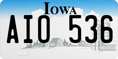 IA license plate AIO536