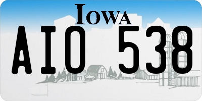 IA license plate AIO538