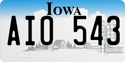 IA license plate AIO543