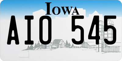IA license plate AIO545