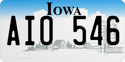 IA license plate AIO546