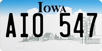 IA license plate AIO547