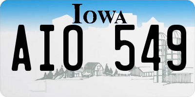 IA license plate AIO549