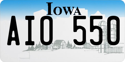 IA license plate AIO550