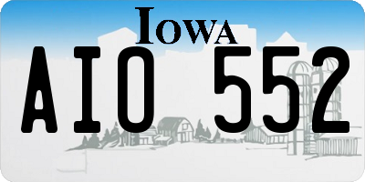 IA license plate AIO552