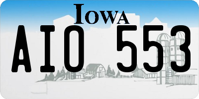 IA license plate AIO553