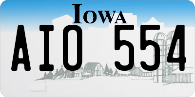 IA license plate AIO554