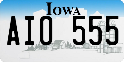 IA license plate AIO555