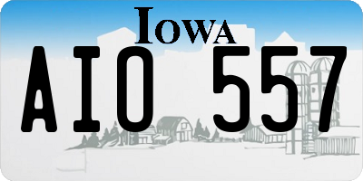 IA license plate AIO557
