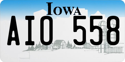 IA license plate AIO558