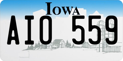 IA license plate AIO559