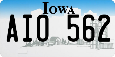 IA license plate AIO562
