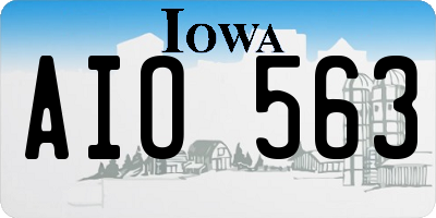 IA license plate AIO563