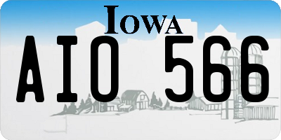 IA license plate AIO566