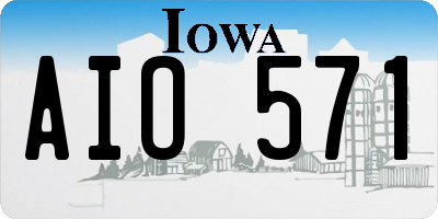 IA license plate AIO571