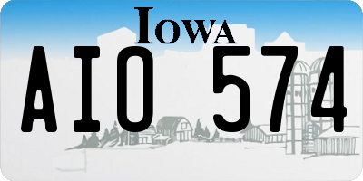 IA license plate AIO574