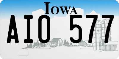 IA license plate AIO577