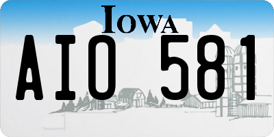 IA license plate AIO581