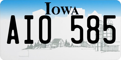 IA license plate AIO585