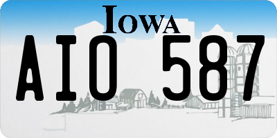 IA license plate AIO587