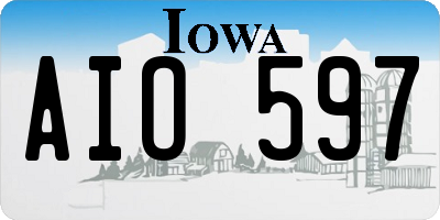 IA license plate AIO597