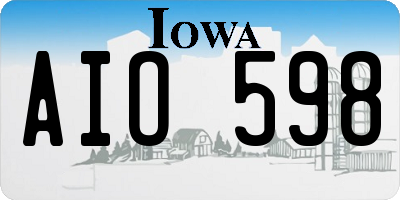IA license plate AIO598
