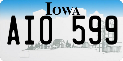 IA license plate AIO599