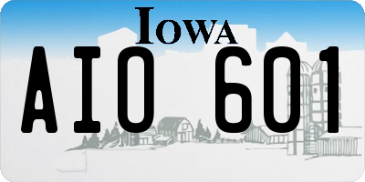 IA license plate AIO601