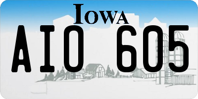IA license plate AIO605