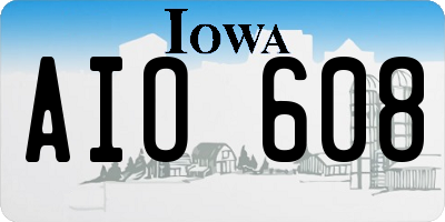 IA license plate AIO608