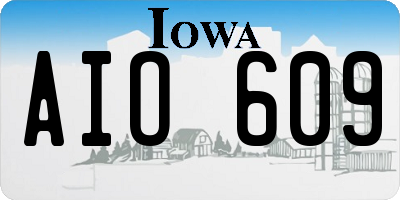IA license plate AIO609