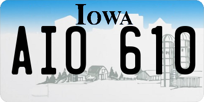 IA license plate AIO610