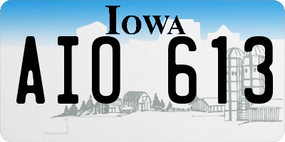 IA license plate AIO613